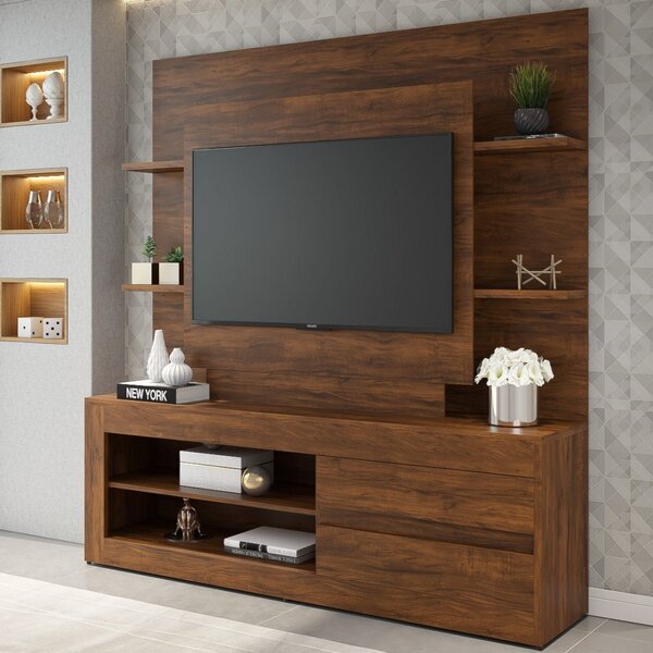 Estante Home Para Tv Até 55 Polegadas 2 Gavetas 4 Prateleiras