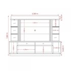 Estante Home Para Tv Até 55 Polegadas 2 Portas 4 Nichos 5 Pra