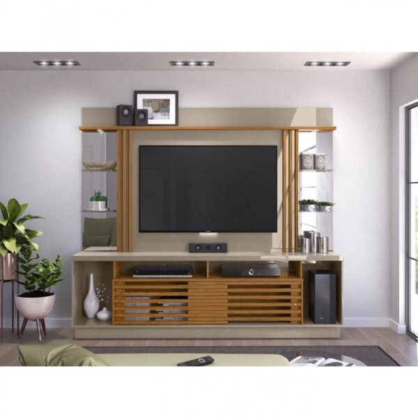 Estante Home Para Tv Até 55 Polegadas 2 Portas 4 Nichos 5 Pra