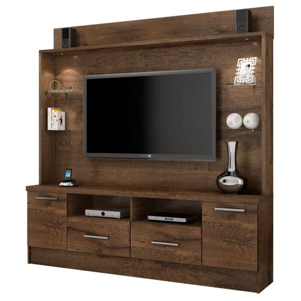 Estante Home Para Tv Até 56 Pol. Com Led Buritis Cacau Jcm