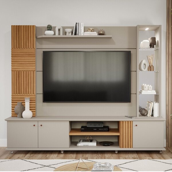 Estante Home Para Tv Até 60 Polegadas Com Led 3 Portas 2 Nich