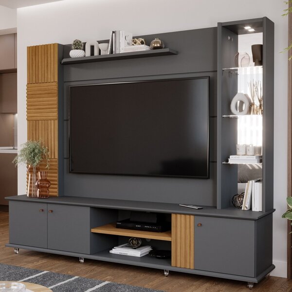 Estante Home Para Tv Ate 60 Polegadas Com Led 3 Portas Bahama