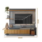 Estante Home Para Tv Até 65 Polegadas Cinza Perolizado Freijó