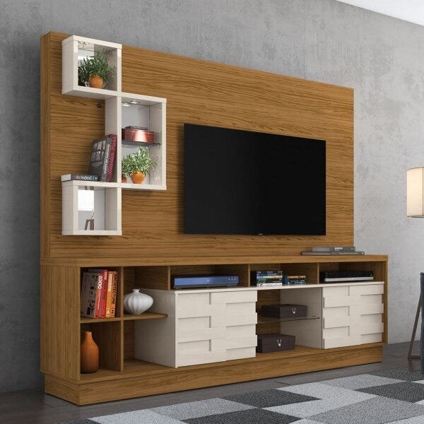 Estante Home Para Tv Até 65 Polegadas Heitor Madetec Naturale