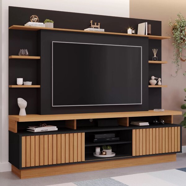 Estante Home Para Tv Até 65 Polegadas Ripado 2 Portas Ravena