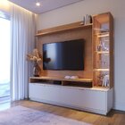 Estante Home Para Tv Até 70 Polegadas Com Led E Cristaleira A