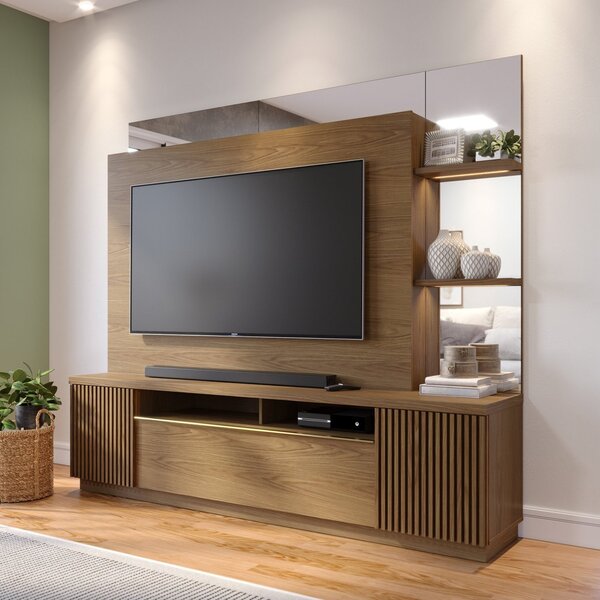 Estante Home Para Tv Até 70 Polegadas Espelhado 3 Portas 2 Pr