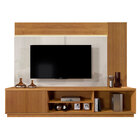 Estante Home Para Tv Até 75" 01 Porta 03 Nichos Led E Detalhe