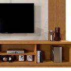 Estante Home Para Tv Até 75" 01 Porta 03 Nichos Led E Detalhe