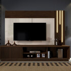 Estante Home Para Tv Até 75" Com 01 Porta Led Cascata E Detal