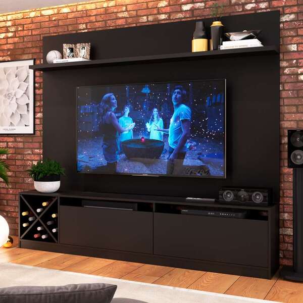 Estante Home Para Tv Até 80 Polegadas Bianca Preto