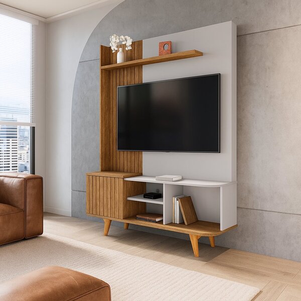 Estante Home Para Tv De Até 55 Polegadas Corumbaú Cinamomo/of