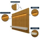 Estante Home Ripada Para Tv Até 90 Polegadas Com Led 3 Gaveta