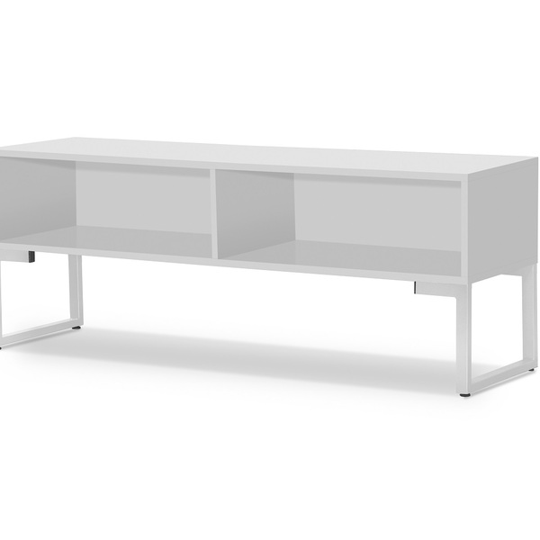 Estante Home Sala Tv Estilo Industrial Pés De Ferro Branco Br