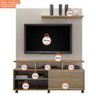 Estante Home Star 1 Porta 3 Prateleiras 3 Nichos Valdemoveis