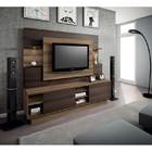 Estante Home Theater Aron - Linea Brasil Capuccino Wood/ebano