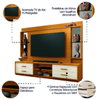 Estante Home Theater Com Espelho E Vidro Para Tv Até 75 Poleg