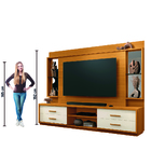 Estante Home Theater Com Espelho E Vidro Para Tv Até 75 Poleg