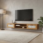 Estante Home Theater De Parede Suspenso Chique Duas Gavetas N
