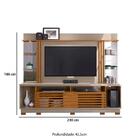 Estante Home Theater Frizz Gold Para Tv De 55 Pol Com Pés Nat