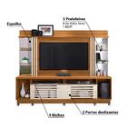 Estante Home Theater Frizz Gold Para Tv De 55 Pol Com Rodizio