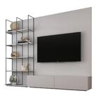 Estante Home Theater Helsinque Univ 240 Cm Laca Cinza Claro O