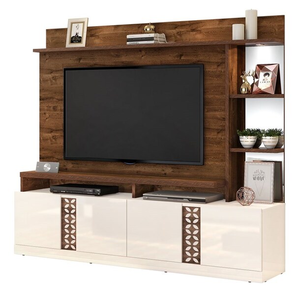 Estante Home Theater Para Tv Até 65 Pol. Fiori Rústico Malbec