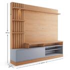 Estante Home Theater Para Tv Até 65 Pol. Maceió Freijó/cinza