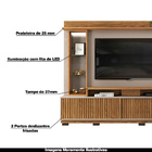 Estante Home Theater Para Tv Até 65'' Viseu Carvalho / Amarul