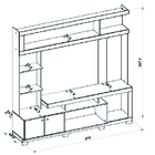 Estante Home Theater Para Tv Até 70 Polegadas 2,10m Atlanta M