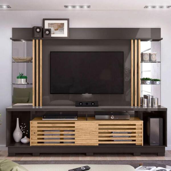 Estante Home Theater Para Tv De 55 Pol Com Pés Titanio