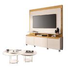 Estante Home Theater Quantum Off White Cinamomo E Kit Mesa De