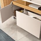 Estante Home Theater Quantum Off White Cinamomo E Mesa De Cen