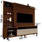 Estante Home Theater Ripado Tv 60 Polegadas 190cmx180cm Com R
