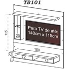 Estante Home Theater Suspensa 180 Cm Tb101 Branco - Dalla Cos
