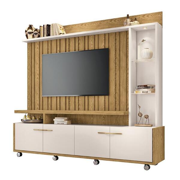 Estante Home Theater Titan Ripado Para Tv Até 60” - Pr Móveis