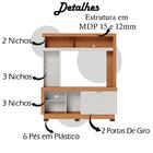 Estante Home Tv 50 Polegadas Valença Nogueira Real Off White