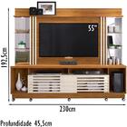 Estante Home Tv 55 Pol Com Rodizios 9441 Mdt