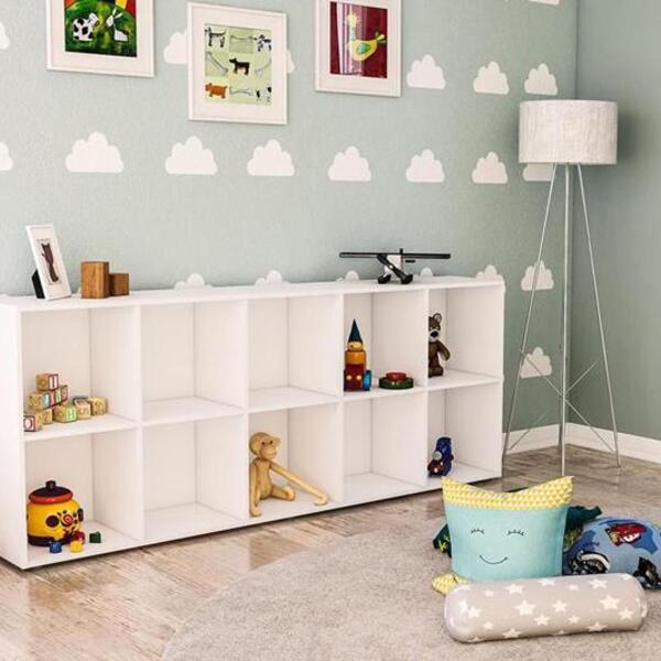 Estante Imaginare Com 10 Nichos Branca - Fdecor