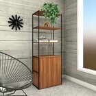 Estante Industrial 172cm Prateleiras E Armário Estrutura Metá