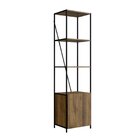Estante Industrial 1 Porta 180cmx47cm Steel Wood Preto/noce O