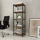 Estante Industrial 5 Prateleiras Para Livros Aço Madeira