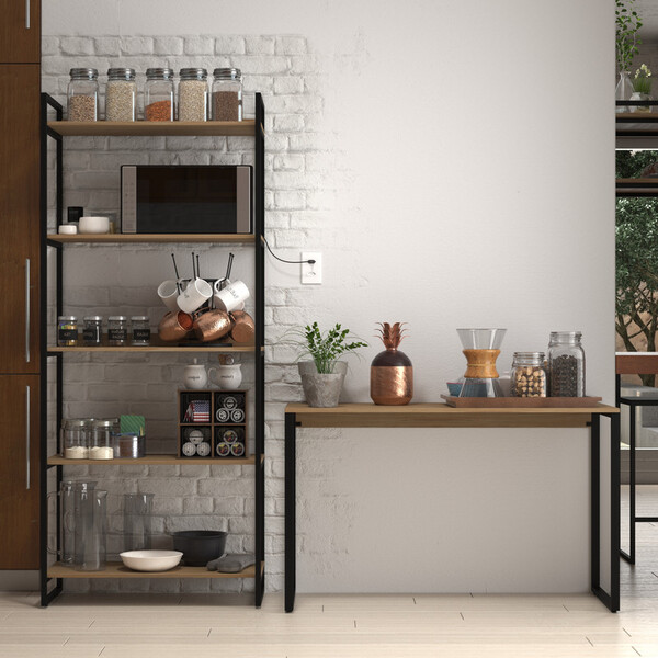 Estante Industrial + Mesa Escrivaninha Kit Empresa P/ Todo Am