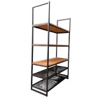 Estante Industrial Com 2 Prateleiras De Chapa De Ferro E 3 Pr