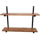 Estante Industrial Com 2 Prateleiras De Madeira 70cm Pretob