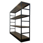 Estante Industrial Com 4 Prateleiras De Madeira Em Imbuia E E