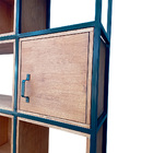 Estante Industrial Com Nichos - Ferro Em Preto E Madeira Maci