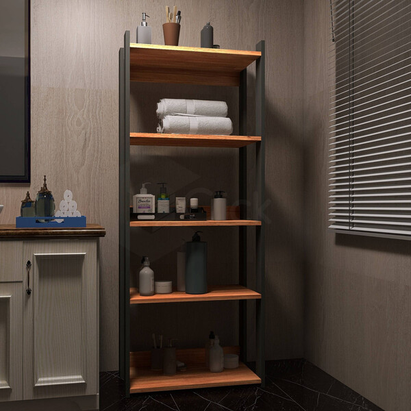 Estante Industrial De Madeira P/ Home Office