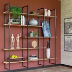 Estante Industrial De Parede Urban 3 Com 200 Cm Madeira Louro