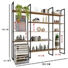 Estante Industrial De Parede Urban 4 Com180cm Louro/ Freijó /